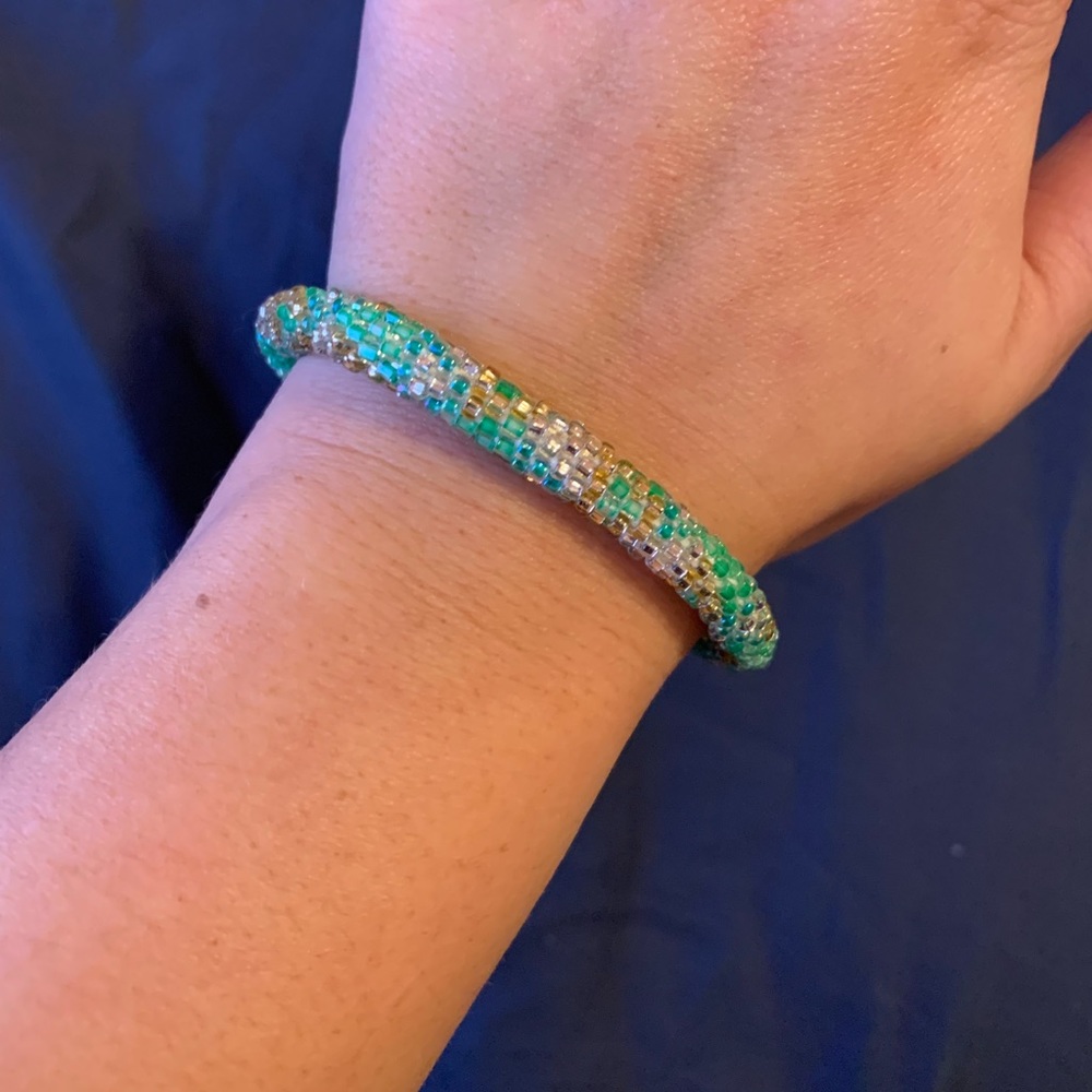 Green and gold Lily and Laura bracelet